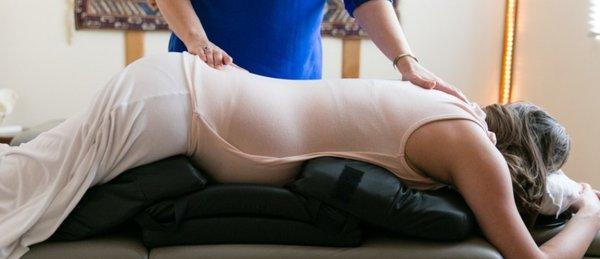 We have specialized tables for safe, comfortable, and effective relief of aches and pains during pregnancy