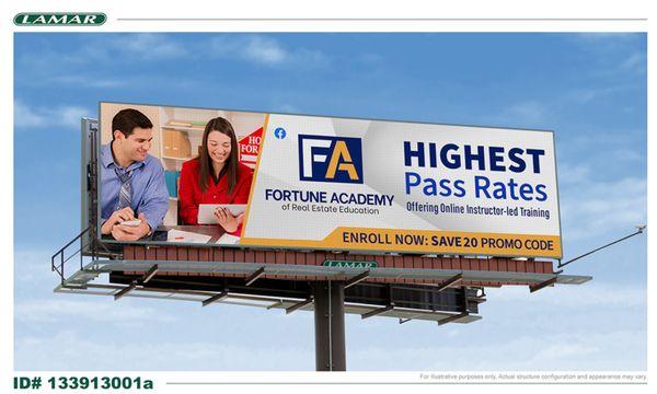 Pictures of Fortune Academy's Billboards display in South Carolina