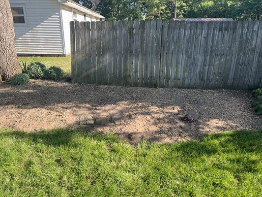 Trees removed and stumps ground down.