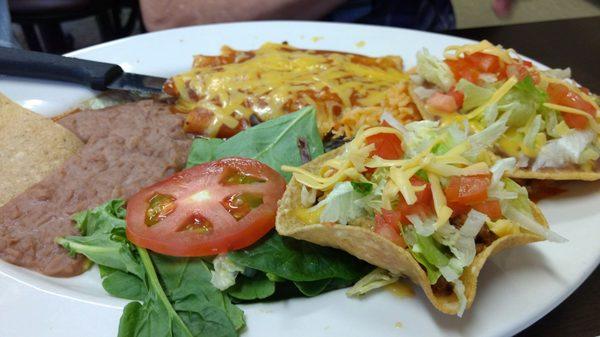 Mexican plate, lovely presentation and delicious.