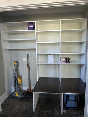 New broom closet and mudroom organization.