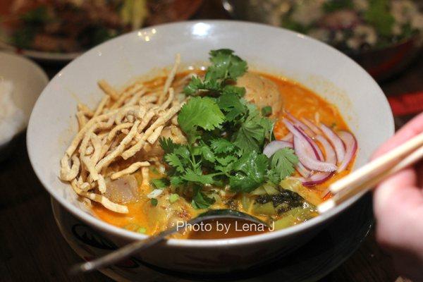 Khao Soi ($16.95) - Northern Thai yellow curry with chicken drumstick, soft egg noodles. Good but not spicy.