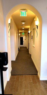 Hall way to multi suites.