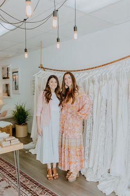 Owner, Megan and bridal consultant Kayla