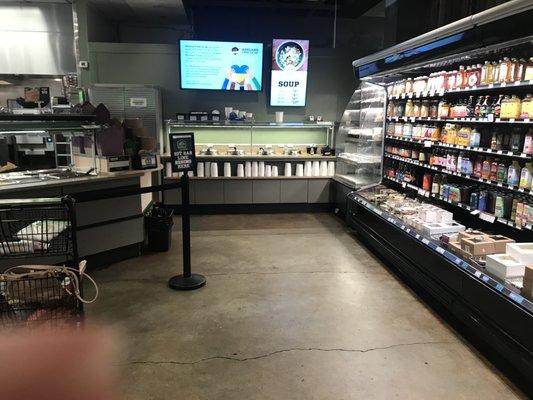 Deli, salad bar, soups, and grab n go section