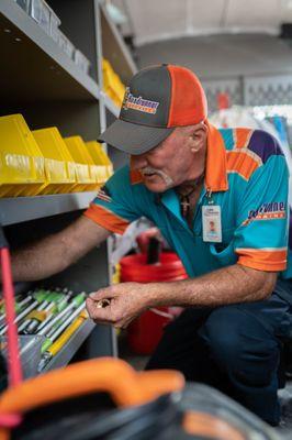 Our team maintains a fully stocked truck and ready to service our customers.