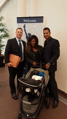 Attorney Malachovsky with Uche Jombo Rodriguez and Kenney Rodriguez