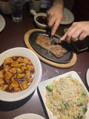 Mapo Mo Po Tofu, Kung Pao Steak, Pineapple Fried Rice