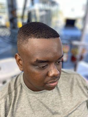 Cut done by B the barber