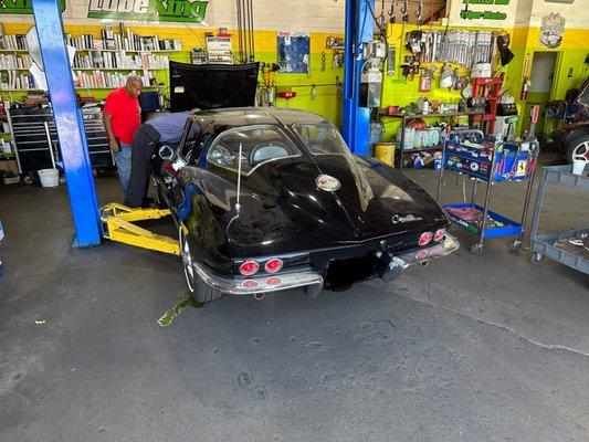 63 Corvette being tuned after engine rebuild.