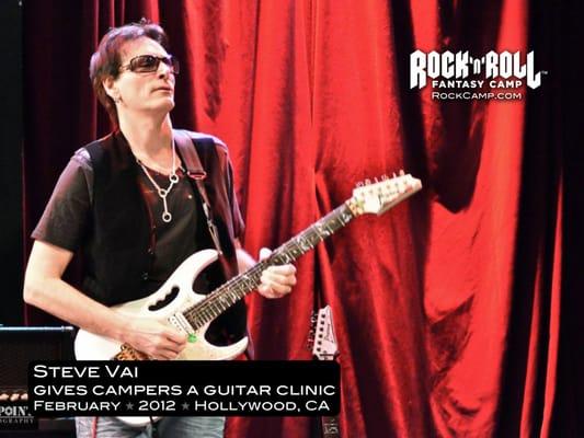 Steve Vai gives a guitar clinic to our campers