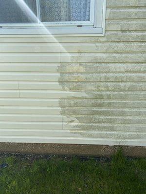 Pressure washing before and after