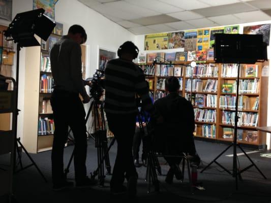 The BAYCAT team at work on location at Ocala Middle School, San Jose. 3/25/15