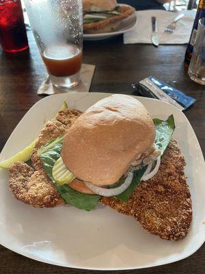 Breaded pork tenderloin sandwich perfection