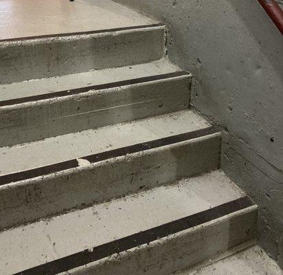 Difficult to navigate steps! Only way to the laundry room! NYC.