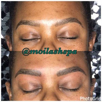 Microbladed eyebrows after 5 week perfecting touch up!  Last 12-18 months #microbladed #microstroking #3dfeatherbrows