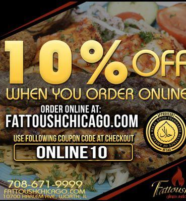 10% Off Online Ordering