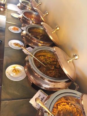 Their delicious lunch buffet $9.95 11:00am-3:00pm M-F
  They had tikka masala, vegetable curry, chicken curry, etc