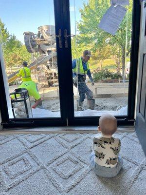 Concrete being poured