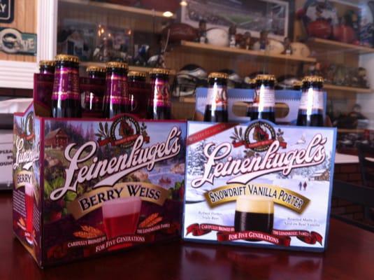 Craft 6packs start at $9.99 and we have 3 different types of Leinenkugels at all times!