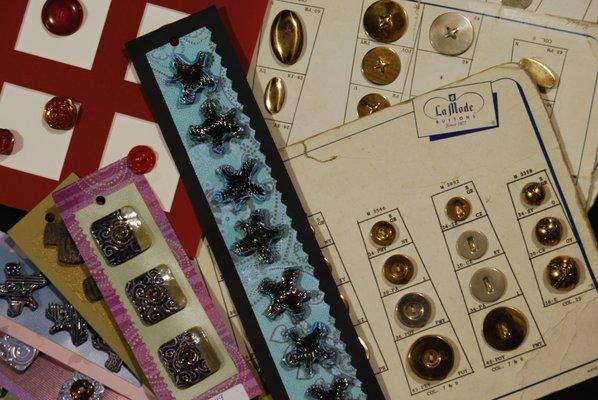 An incredible selection of vintage and artist-made buttons and other fasteners.