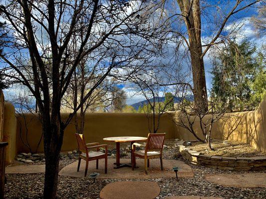 Our semi-private courtyard and mountain peekaboo view.