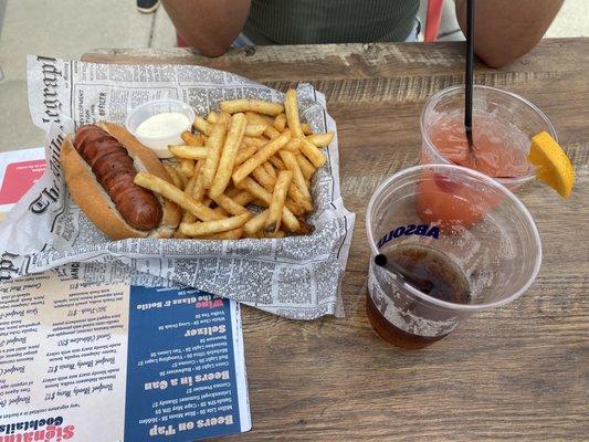 Hot dog and fries