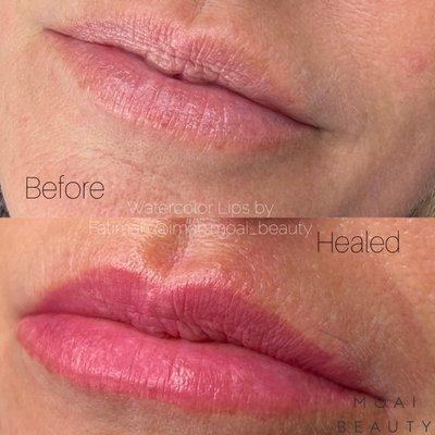 Wake up with natural color on your lips - ready before you get ready! Natural lip blushing done by Fatimah.