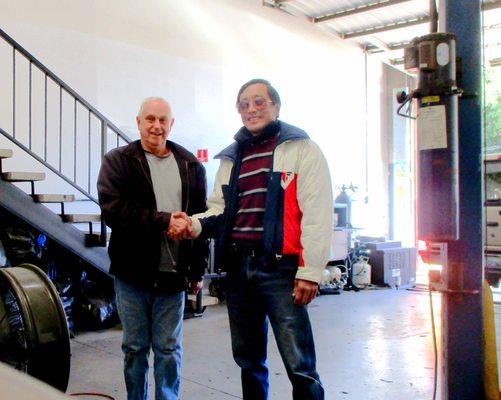 Dale and a happy customer. I brought my 94 Explorer for a smog test and waited while he performed the test. My SUV passed and it was done.