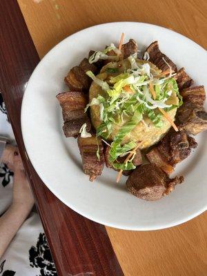 Mofongo con masitas de cerdo