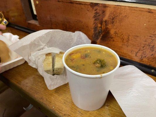 Beef stew and bread!