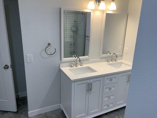 New basement bathroom with walk in shower!