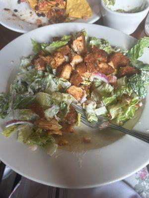 Buffalo Chicken Salad and Nachos