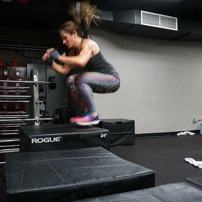 Susan, showing off her box jump.