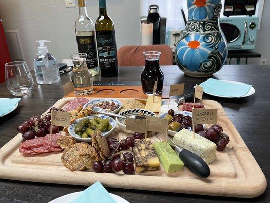 Beautiful spread paired with great wines.