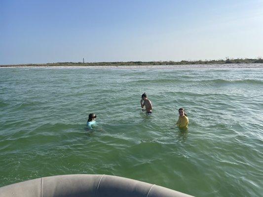 Anclote Key south end. Perfect clear water for our all day boat rental.