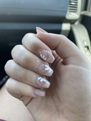 This was the final result after I went elsewhere to get my nails fixed.