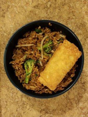 Vegetable Fried Rice w/ a Vegetable Egg Roll