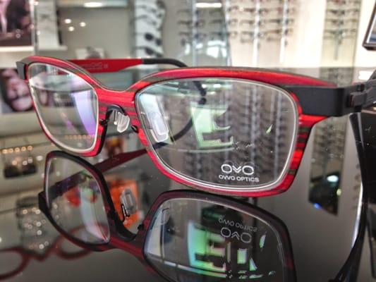 We even have real wood frames that are crafted with amazing quality from Ovvo Optics.