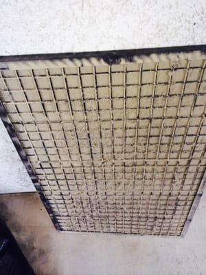 Original air filter from 6 years ago. Why was this still there if we paid Alliance over $2000 in AC service calls over the years