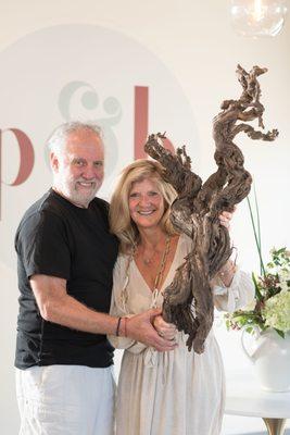 Our founders with a 100 year old Grenache vine they brought in their suitcase from the Languedoc.