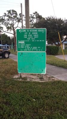 The rules at Veterans Beach in Sebring