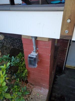 This customer installed a level 2 charging outlet on their front porch in Capitol Hill!