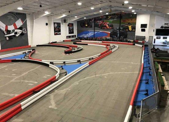 The indoor go kart track at K1 Speed Bend