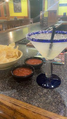 Lime Margarita, Chips and Mild Salsa