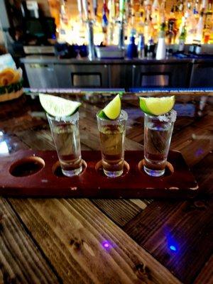 Herradura, Hornitos and Don Julio tequila flight