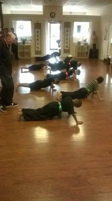 Kids working out