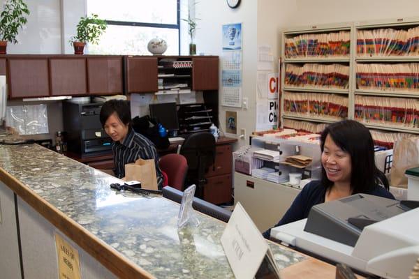 Our friendly front desk staff