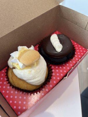 Banana Pudding and Chocolate Cream Cupcake