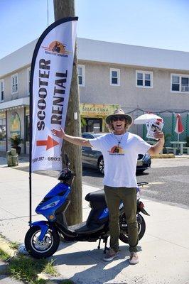 Mike, one of the owners of Brigantine Scooters